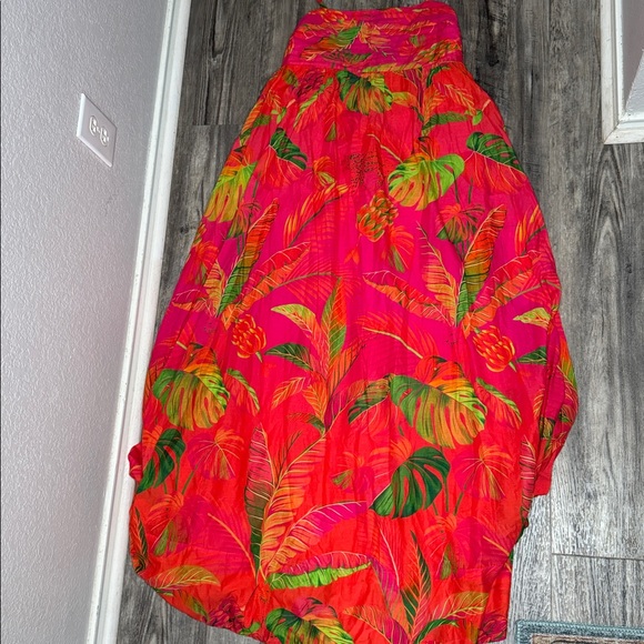 NEW FARM Rio Orange Ombre Forest Maxi Dress Medium Resortwear Strappy Back Vacay - Picture 5 of 9